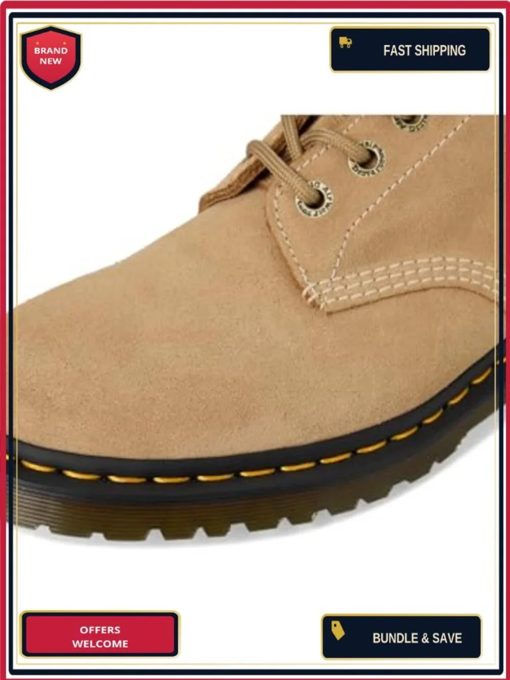 Dr. Martens Unisex 939 Suede Ankle Boots Lace-Up Padded Collar